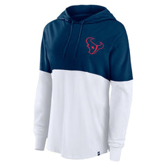 Houston Texans Women's Backup Option Long Sleeve Hoodie T-Shirt Navy/White | Fanatics