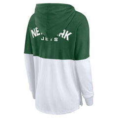 New York Jets Women's Backup Option Long Sleeve Hoodie T-Shirt Green/White | Fanatics