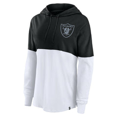 Las Vegas Raiders Women's Backup Option Long Sleeve Hoodie T-Shirt Black/White | Fanatics
