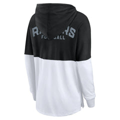 Las Vegas Raiders Women's Backup Option Long Sleeve Hoodie T-Shirt Black/White | Fanatics