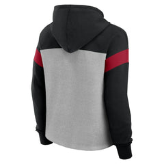 Atlanta Falcons Women's Bold Play Call Pullover Hoodie Heather Gray/Black | Fanatics