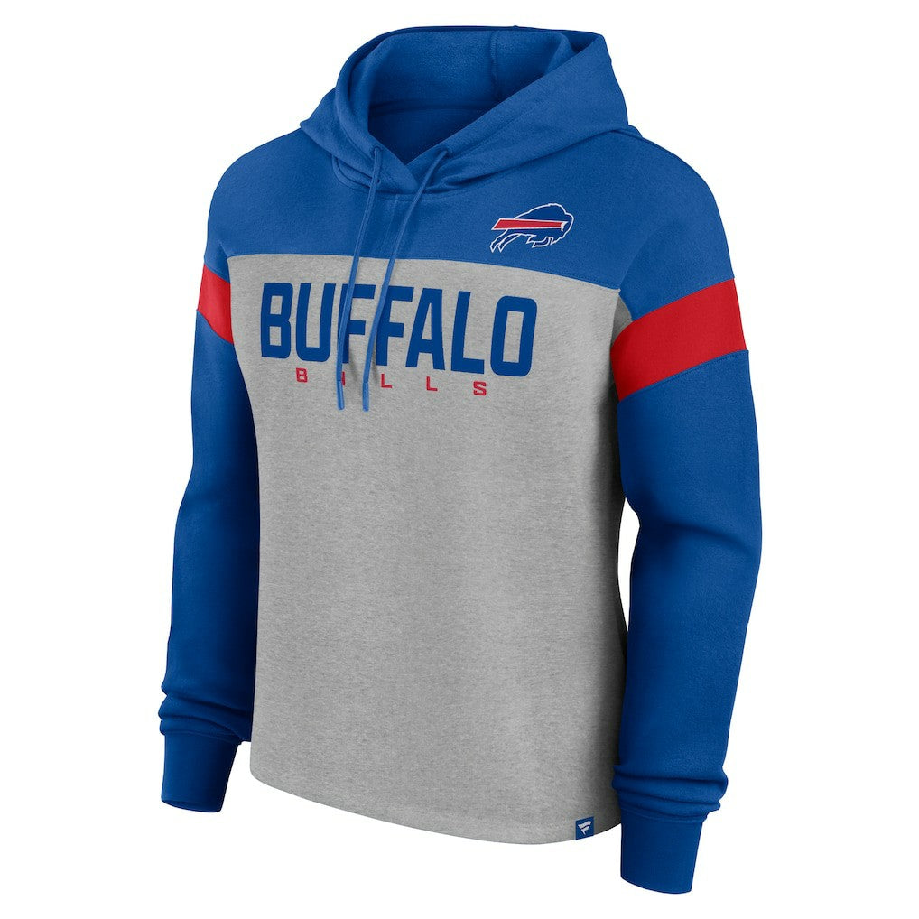 Buffalo Bills Women's Bold Play Call Pullover Hoodie Heather Gray/Royal | Fanatics