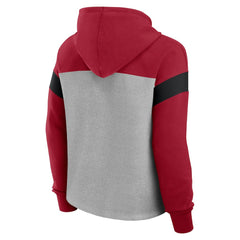 San Francisco 49ers Women's Bold Play Call Pullover Hoodie Heather Gray/Scarlet | Fanatics