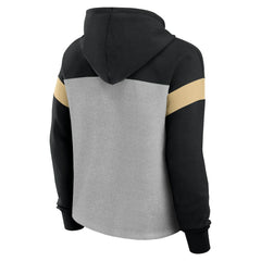 New Orleans Saints Women's Bold Play Call Pullover Hoodie Heather Gray/Black | Fanatics