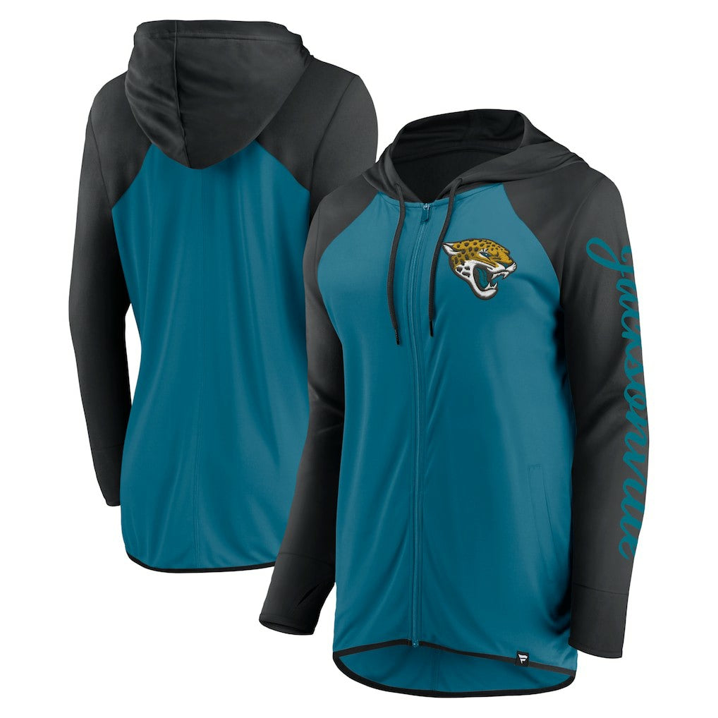 Jacksonville Jaguars Women's Script Full-Zip Hoodie Teal/Black | Fanatics