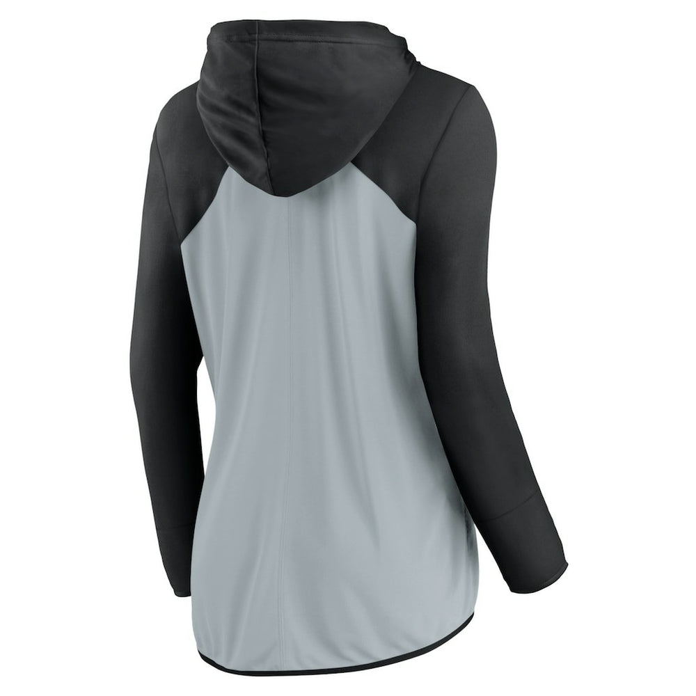 Las Vegas Raiders Women's Script Full-Zip Hoodie Silver/Black | Fanatics
