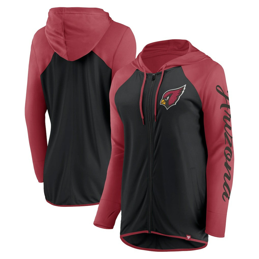 Arizona Cardinals Women's Script Full-Zip Hoodie Black/Cardinal | Fanatics