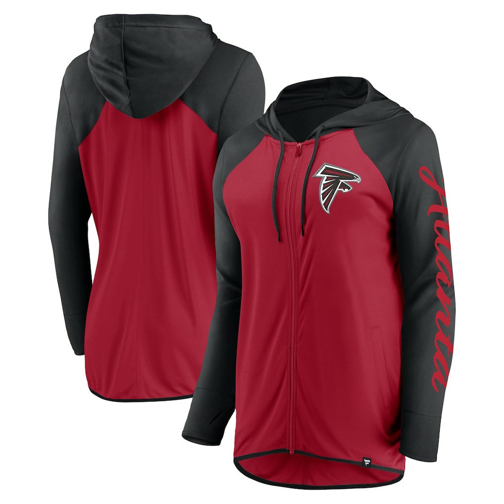 Atlanta Falcons Women's Script Full-Zip Hoodie Red/Black | Fanatics