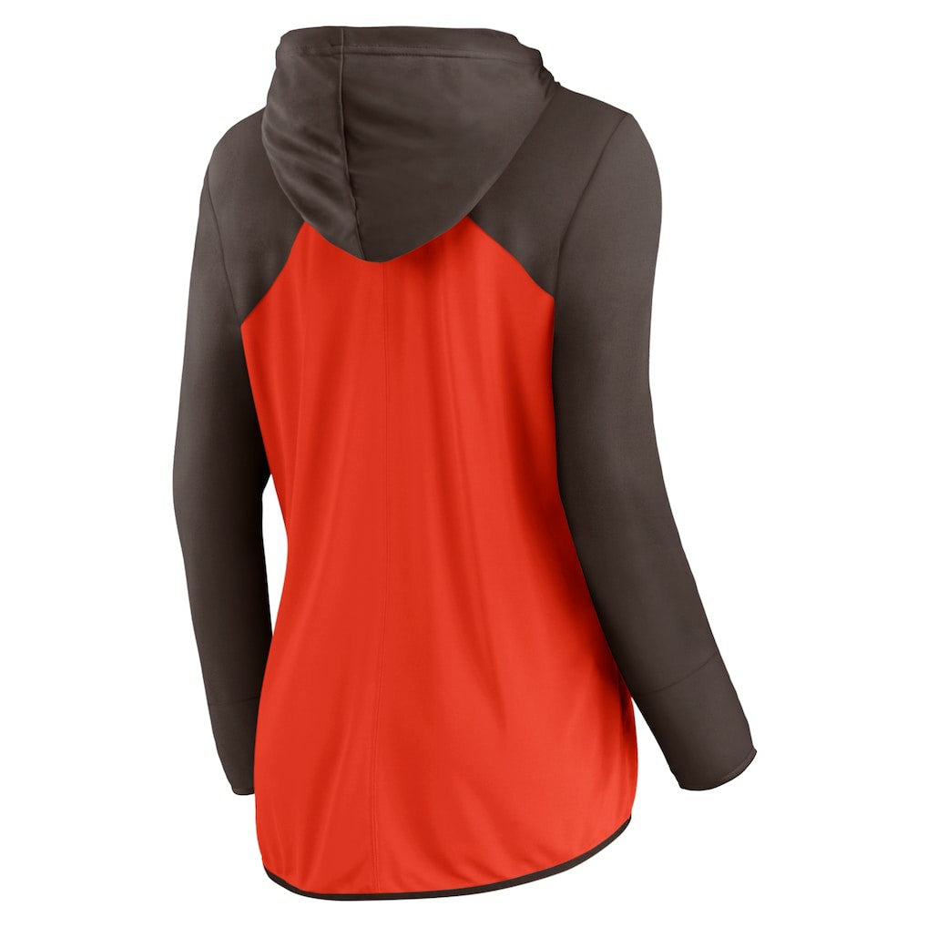 Cleveland Browns Women's Script Full-Zip Hoodie Orange/Brown | Fanatics