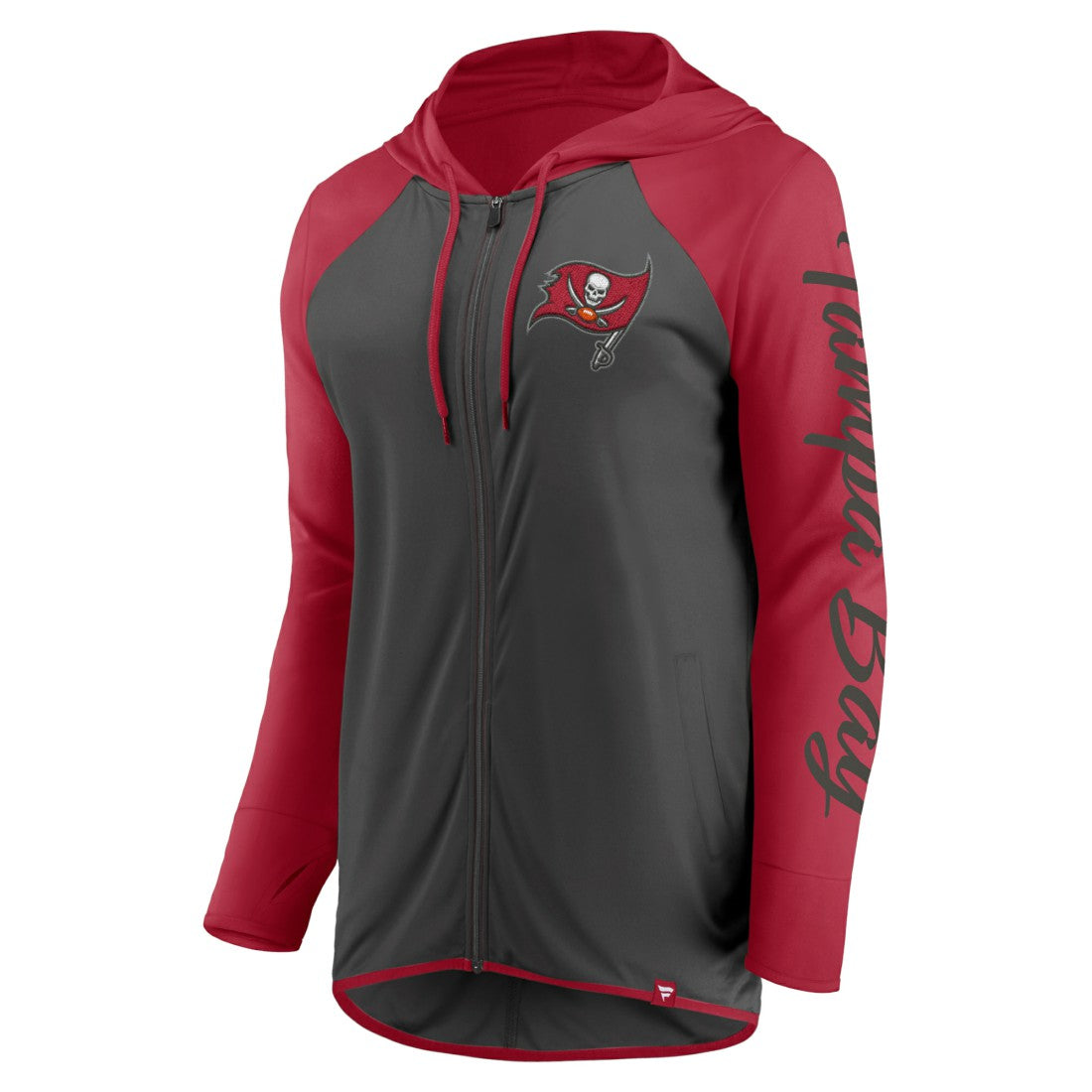 Tampa Bay Buccaneers Women's Script Full-Zip Hoodie Pewter/Red | Fanatics