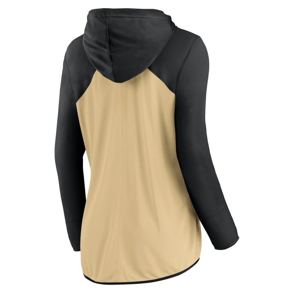 New Orleans Saints Women's Script Full-Zip Hoodie Gold/Black | Fanatics