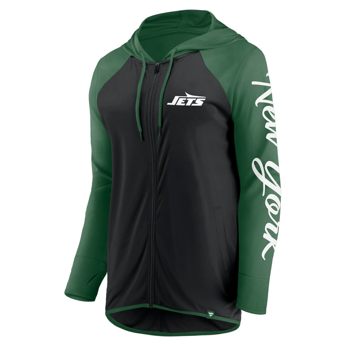 New York Jets Women's Script Full-Zip Hoodie Black/Green | Fanatics