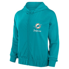 Miami Dolphins Women's Script Lock Full-Zip Hoodie Aqua | Fanatics