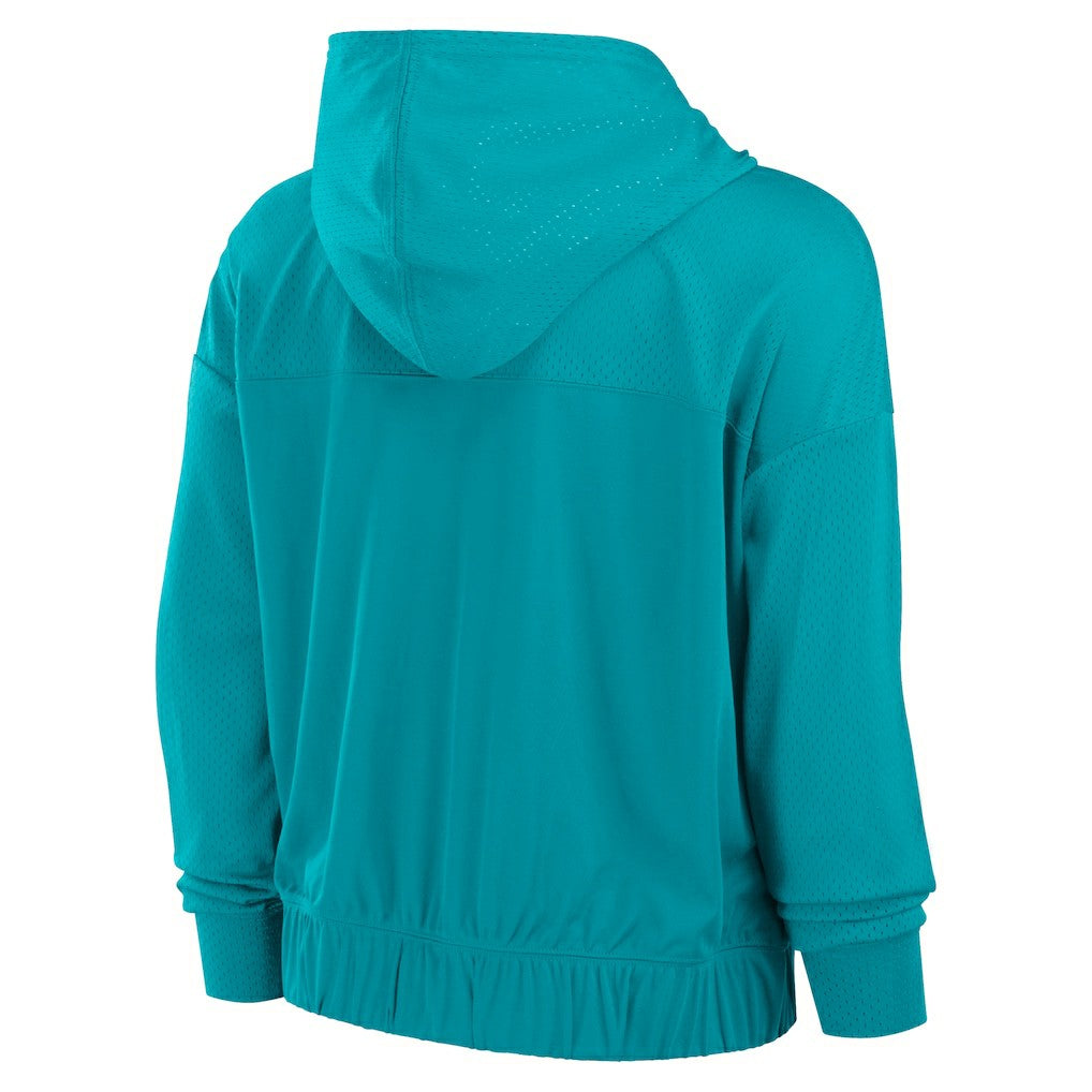 Miami Dolphins Women's Script Lock Full-Zip Hoodie Aqua | Fanatics