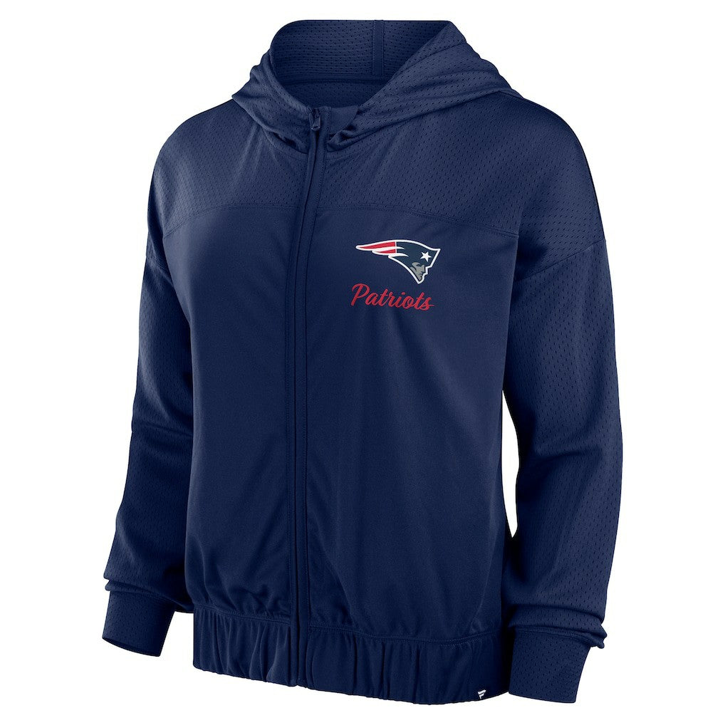 New England Patriots Women's Script Lock Full-Zip Hoodie Navy | Fanatics