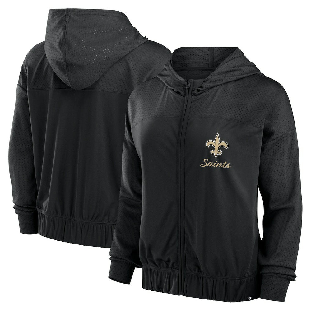 New Orleans Saints Women's Script Lock Full-Zip Hoodie Black | Fanatics