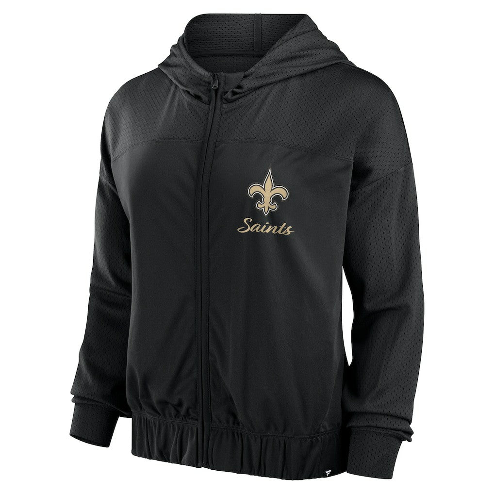 New Orleans Saints Women's Script Lock Full-Zip Hoodie Black | Fanatics