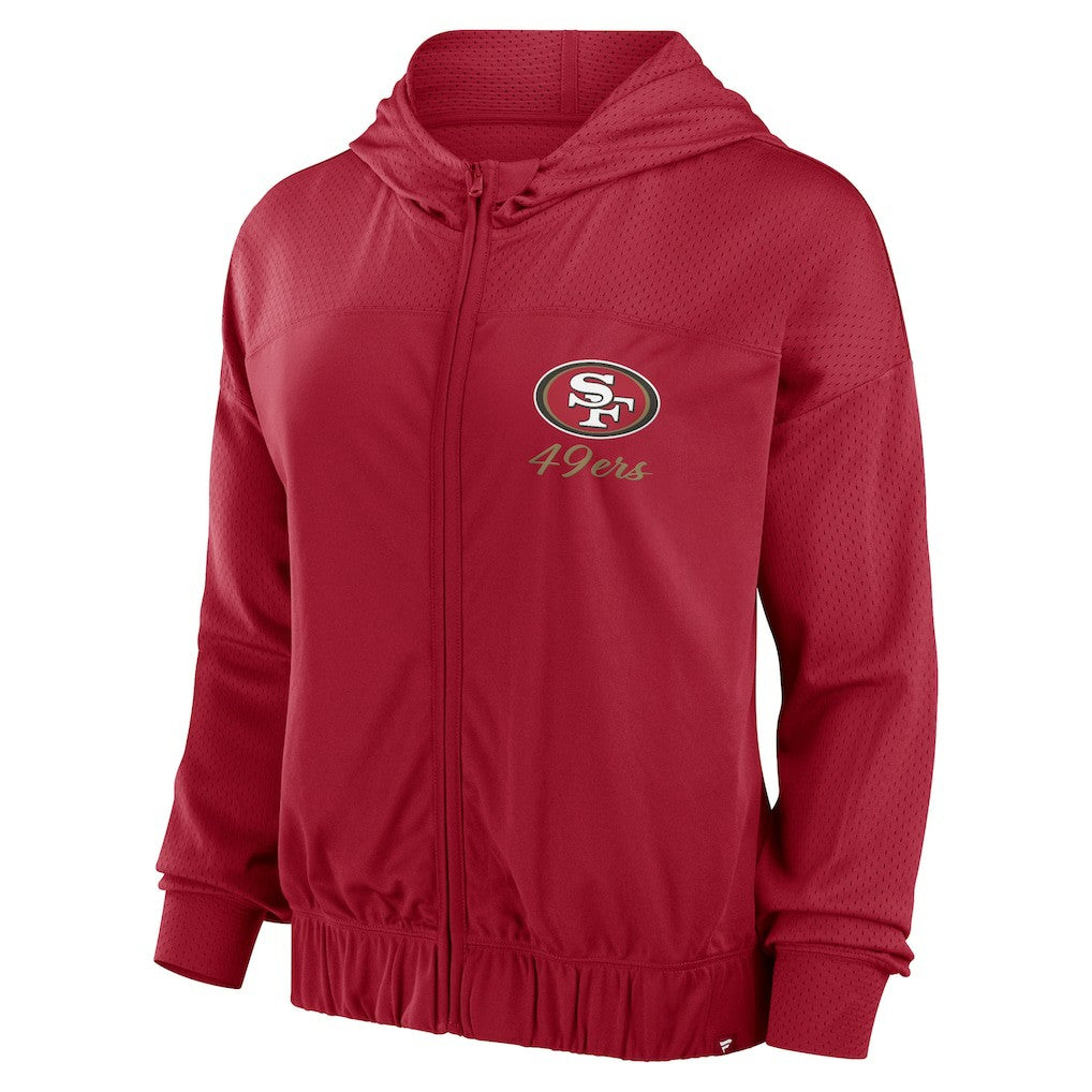 San Francisco 49ers Women's Script Lock Full-Zip Hoodie Scarlet | Fanatics