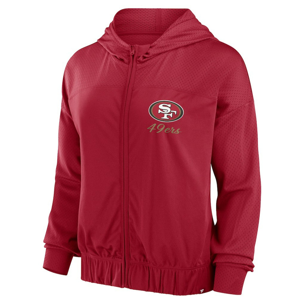 San Francisco 49ers Women's Script Lock Full-Zip Hoodie Scarlet | Fanatics