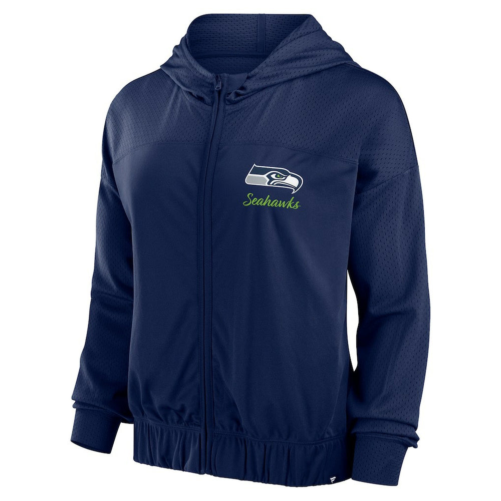 Seattle Seahawks Women's Script Lock Full-Zip Hoodie College Navy | Fanatics