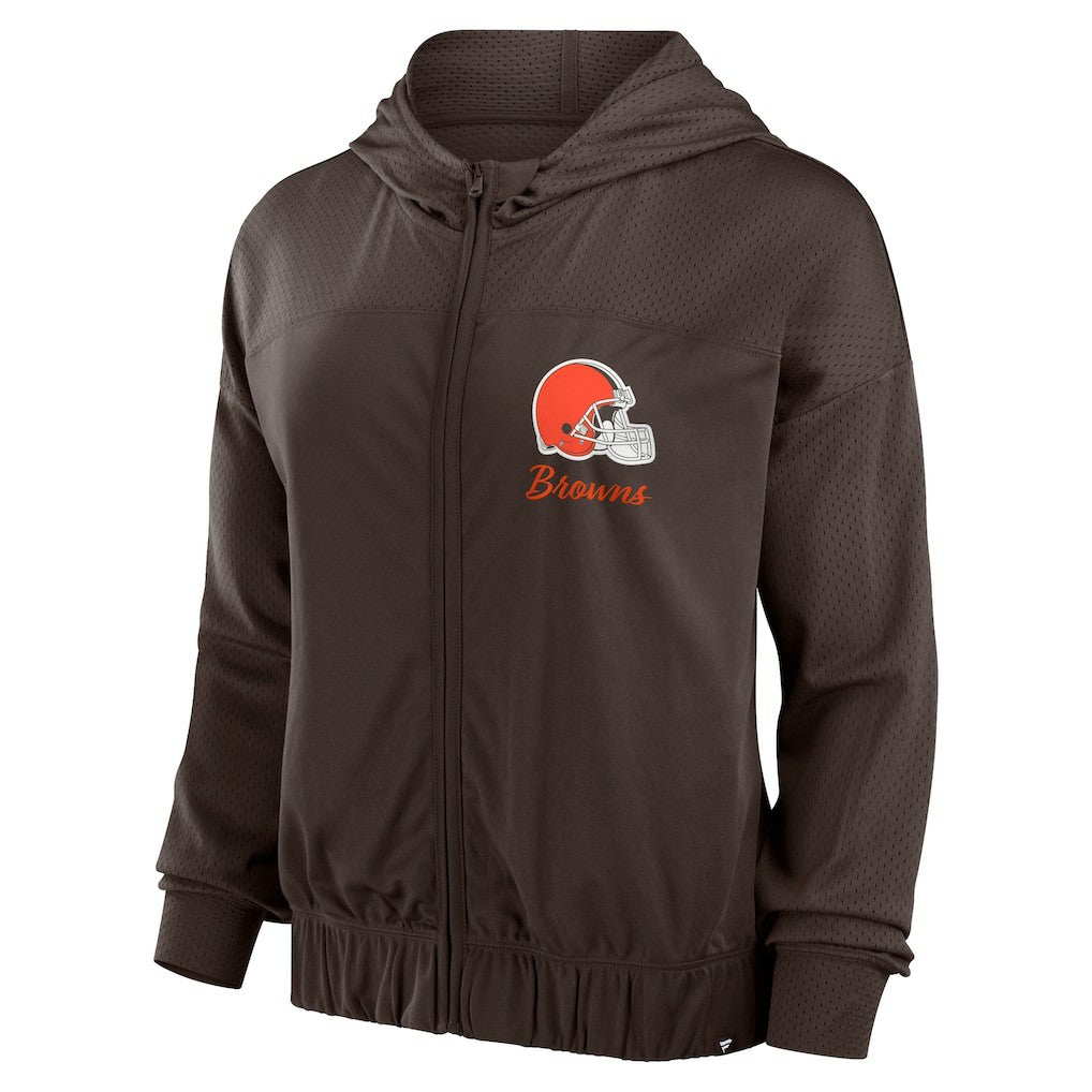 Cleveland Browns Women's Script Lock Full-Zip Hoodie Brown | Fanatics