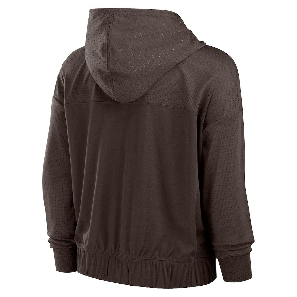 Cleveland Browns Women's Script Lock Full-Zip Hoodie Brown | Fanatics