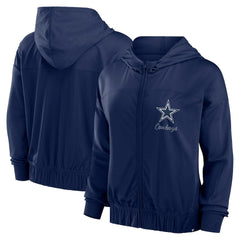 Dallas Cowboys Women's Script Lock Full-Zip Hoodie Navy | Fanatics