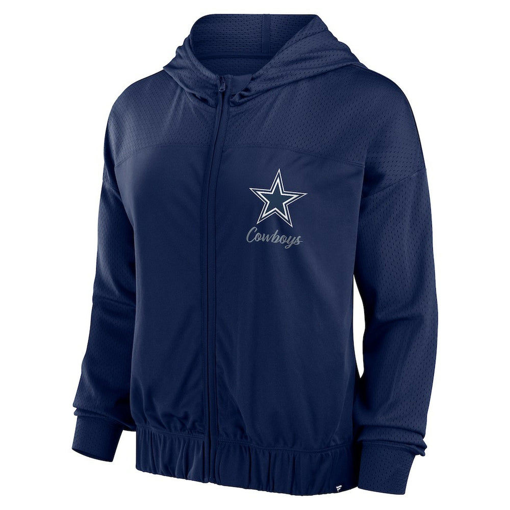 Dallas Cowboys Women's Script Lock Full-Zip Hoodie Navy | Fanatics