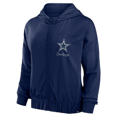 Dallas Cowboys Women's Script Lock Full-Zip Hoodie Navy | Fanatics