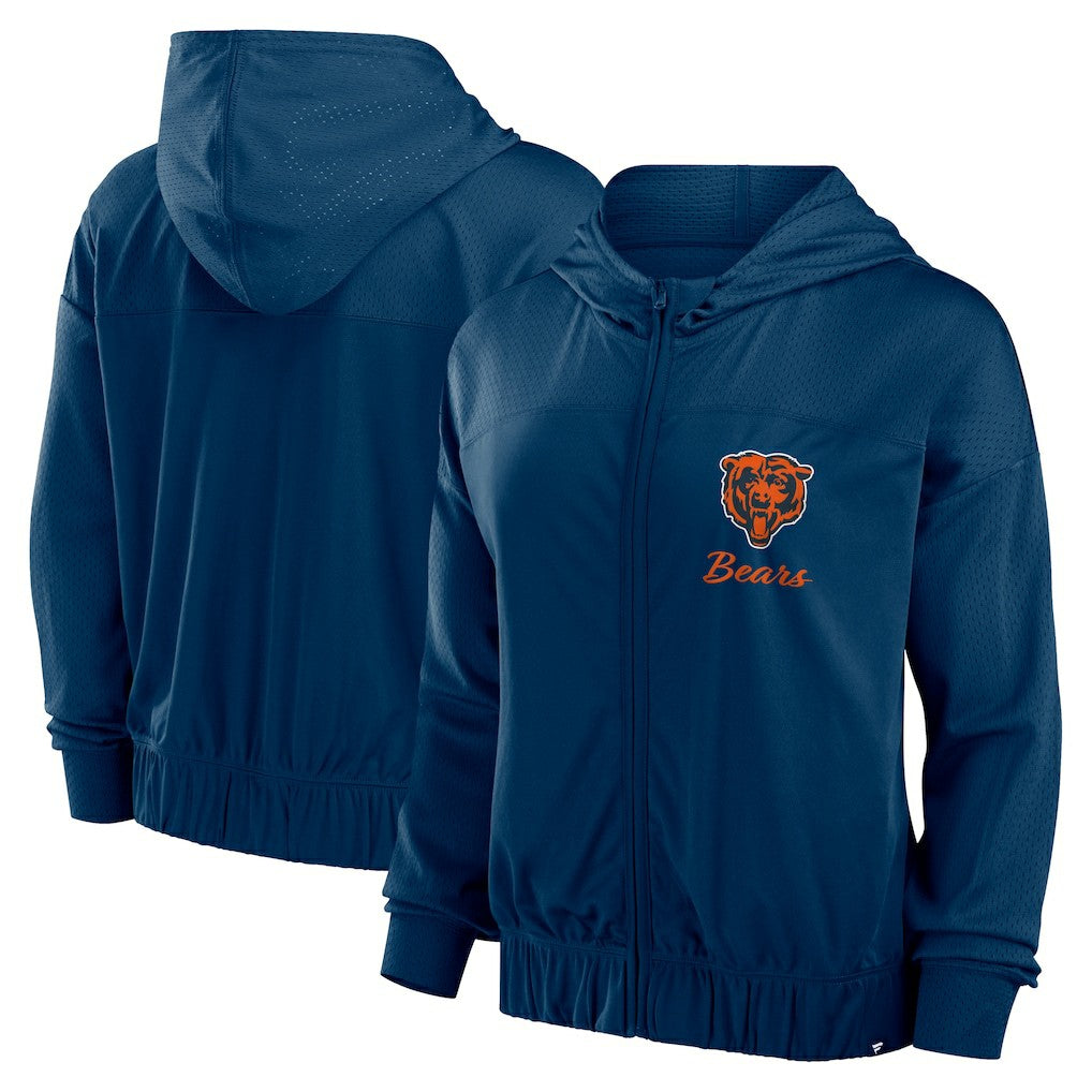 Chicago Bears Women's Script Lock Full-Zip Hoodie Navy | Fanatics