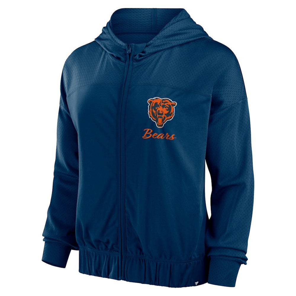 Chicago Bears Women's Script Lock Full-Zip Hoodie Navy | Fanatics