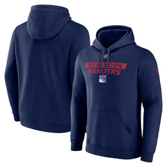 New York Rangers Fanatics Authentic Pro Core Primary Fleece Pullover Hoodie - Navy - NHL