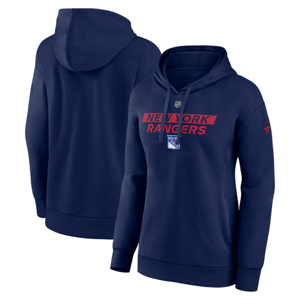 New York Rangers Fanatics Women's Authentic Pro Core Primary Fleece Pullover Hoodie - Navy - NHL