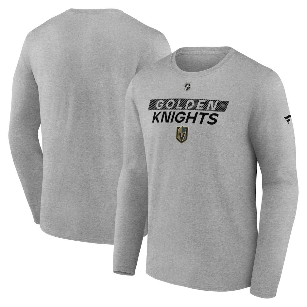 Vegas Golden Knights Fanatics Authentic Pro Core Primary Long Sleeve T-Shirt - Heather Gray - NHL