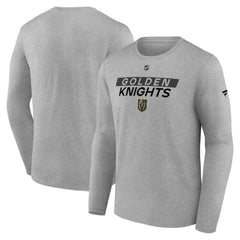 Vegas Golden Knights Fanatics Authentic Pro Core Primary Long Sleeve T-Shirt - Heather Gray - NHL
