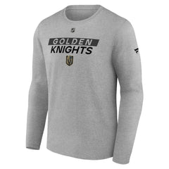 Vegas Golden Knights Fanatics Authentic Pro Core Primary Long Sleeve T-Shirt - Heather Gray - NHL