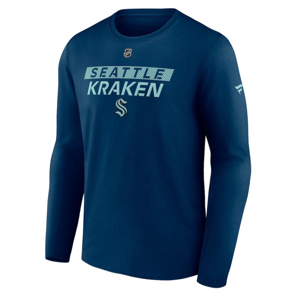 Seattle Kraken Fanatics Authentic Pro Core Primary Long Sleeve T-Shirt - Deep Sea Blue - NHL