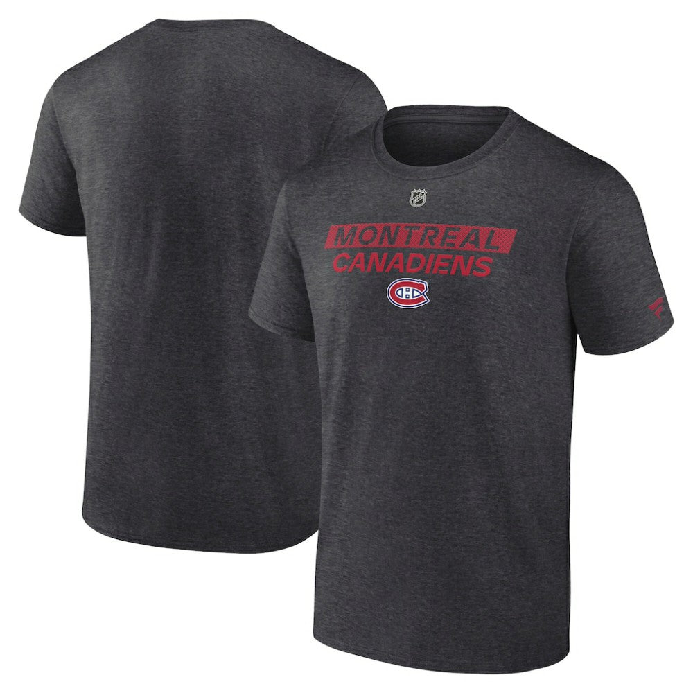 Montreal Canadiens Fanatics Authentic Pro Core Primary T-Shirt - Heather Charcoal - NHL