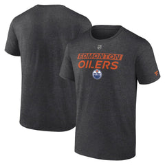 Edmonton Oilers Fanatics Authentic Pro Core Primary T-Shirt - Heather Charcoal - NHL