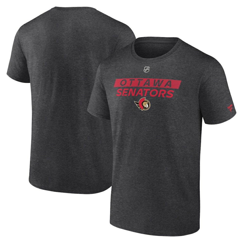 Ottawa Senators Fanatics Authentic Pro Core Primary T-Shirt - Heather Charcoal - NHL