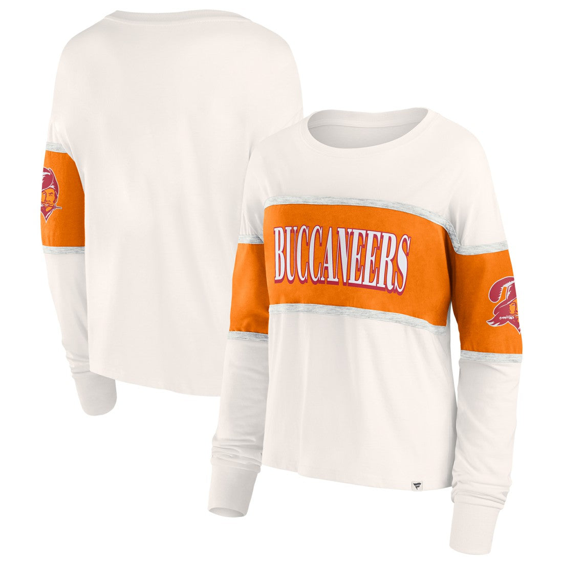 Tampa Bay Buccaneers Women's Antique Block Long Sleeve T-Shirt Cream | Fanatics