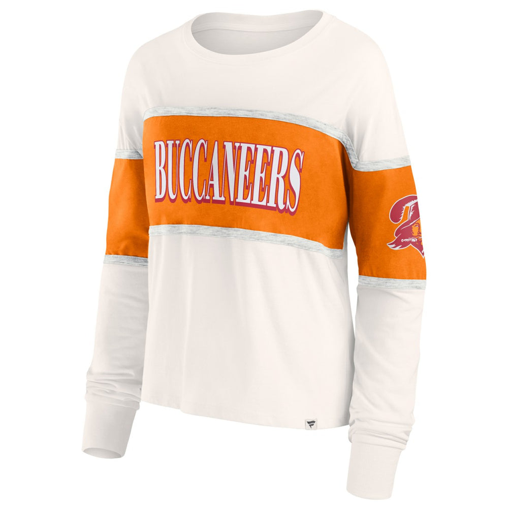 Tampa Bay Buccaneers Women's Antique Block Long Sleeve T-Shirt Cream | Fanatics