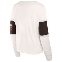 Cleveland Browns Women's Antique Block Long Sleeve T-Shirt Cream | Fanatics