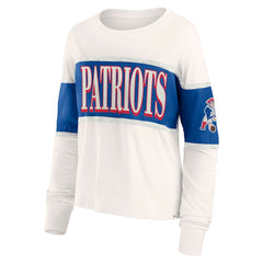 New England Patriots Women's Antique Block Long Sleeve T-Shirt Cream | Fanatics