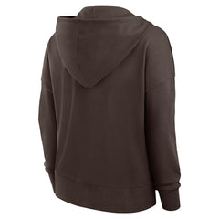Cleveland Browns Women's Blitz Left Lace-Up Pullover Hoodie Brown | Fanatics