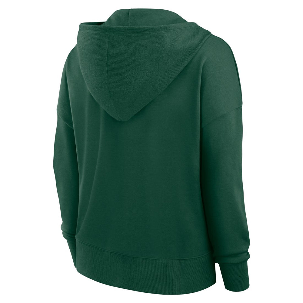 Green Bay Packers Women's Blitz Left Lace-Up Pullover Hoodie Green | Fanatics