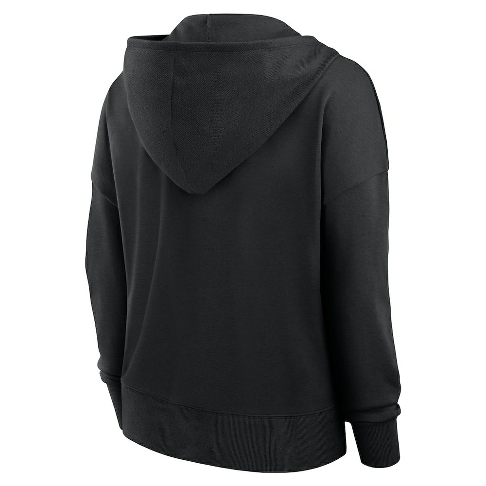 New Orleans Saints Women's Blitz Left Lace-Up Pullover Hoodie Black | Fanatics