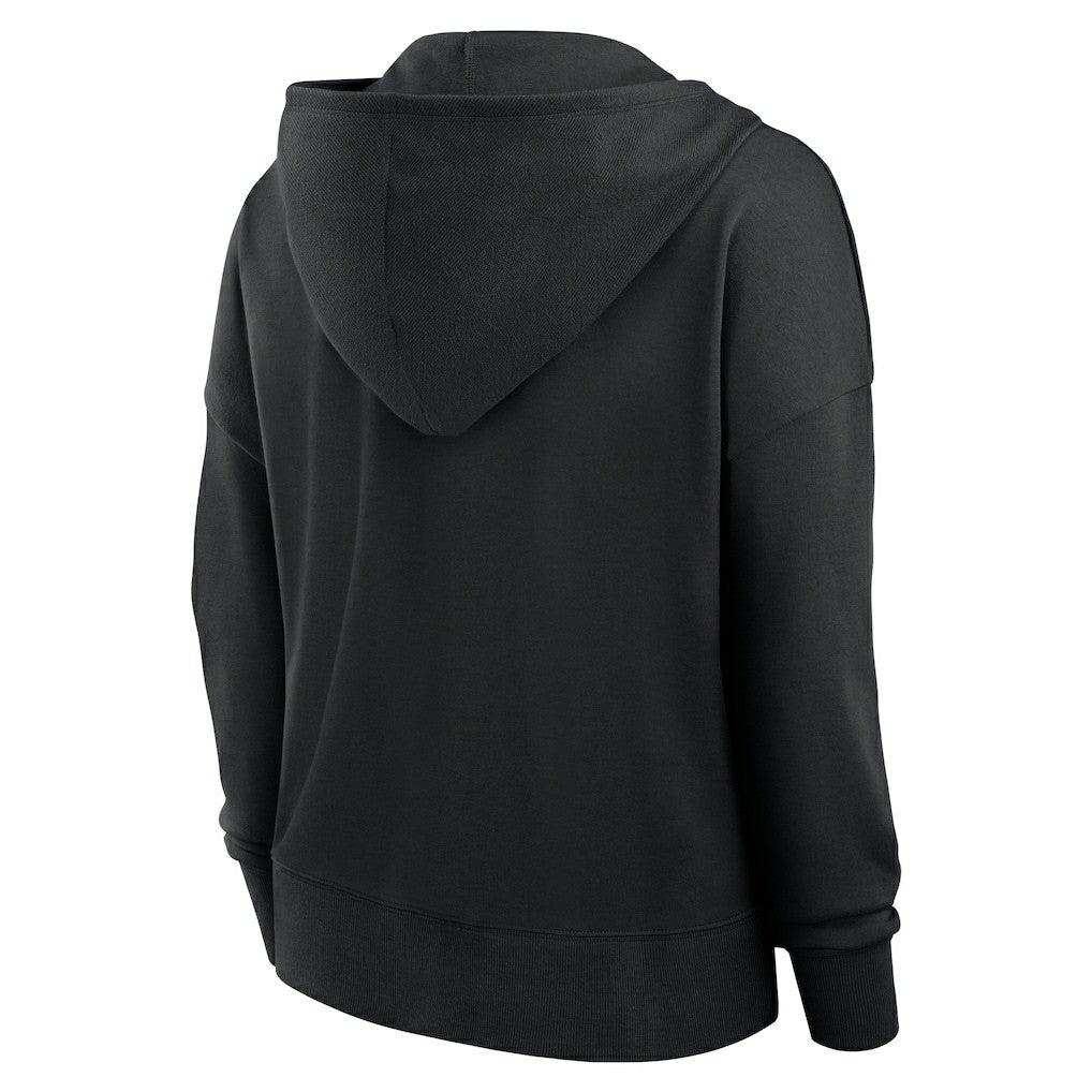 Pittsburgh Steelers Women's Blitz Left Lace-Up Pullover Hoodie Black | Fanatics