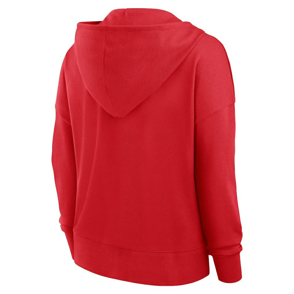 San Francisco 49ers Women's Blitz Left Lace-Up Pullover Hoodie Scarlet | Fanatics