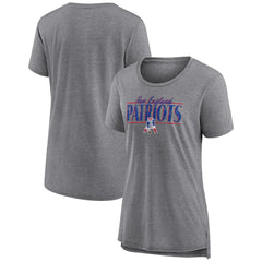 New England Patriots Women's Up the Middle Tri-Blend T-Shirt Heather Gray | Fanatics